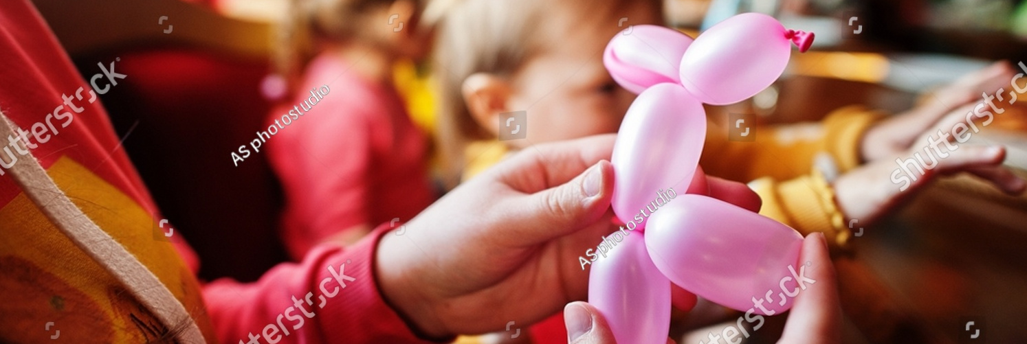 stock photo children at birthday party make balloons animals 2202737375