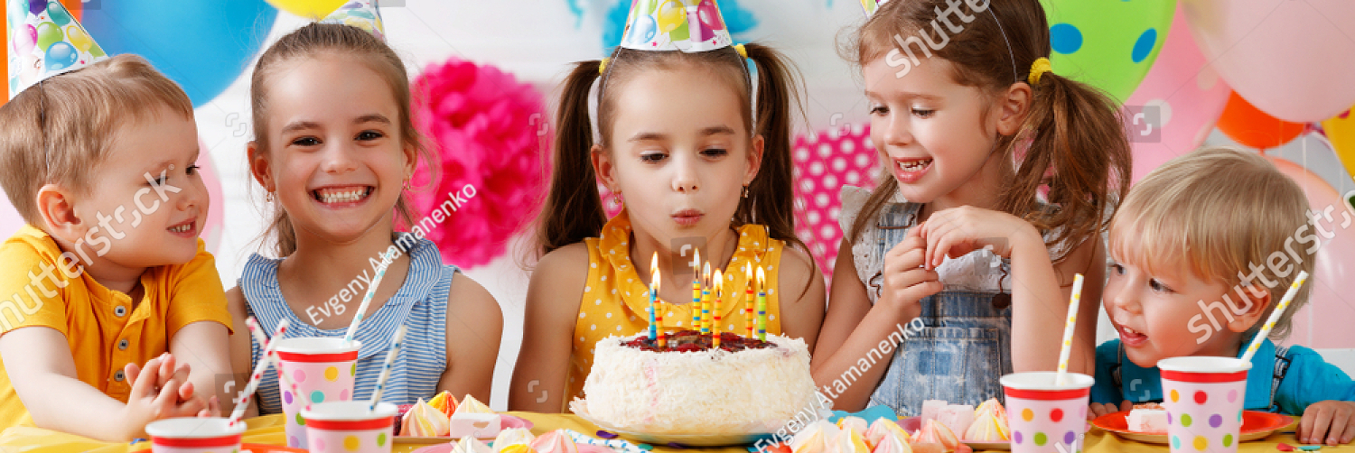 stock photo children s birthday happy kids with cake and ballons 1172506891
