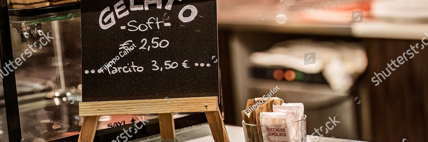 stock photo masi italy june a close up photo of a small chalkboard sign displaying gelato prices in 2314128845 1