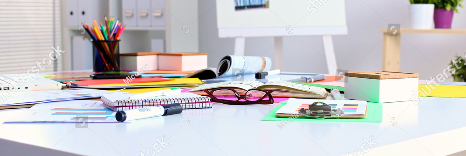 stock photo office table with blank notepad and laptop 299495411