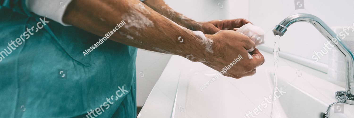 stock photo surgeon washing hands before operating patient in hospital medical worker getting ready for 1784587109